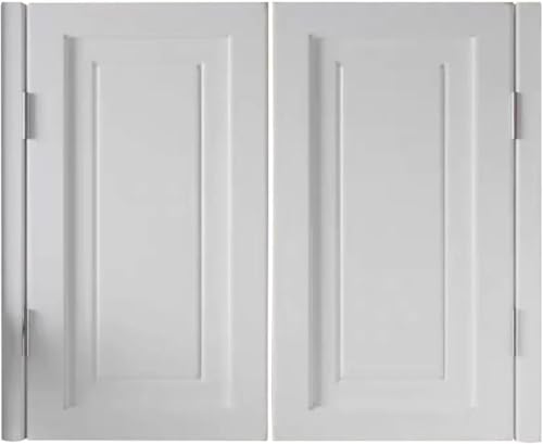 Elegantes puertas batientes de madera maciza for cafetería, for uso doméstico y comercial: puertas dobles estilo salón con cierre automático.(White,70x70cm)