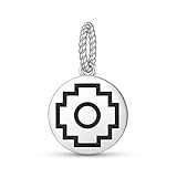 Inca Chakana 925 スターリングシルバー チャーム ビーズ DIY トーテムシンボル ペンダント チャーム エンブレム スピリチュアル シギル ジュエリー ネックレス オリジナルブレスレットジュエリーに適合