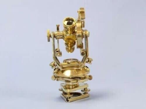 World Collection Brass Theodolite 8.5'' Polish Finish Transit Survey Instrument Alidade (Golden)