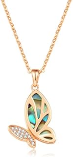 CDE Butterfly Necklaces for Girls Women Rose Gold Pendant Jewelry Gifts for Women Wife Mom Girlfriend Daughter Teenage Girls Birthday Christmas Valentine's Day Anniversary Graduation