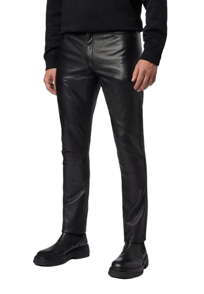 Mens Leather Pants - Genuine 100% Real Motorcycle Leather Pants, Motorbike Riding Gear, Classic Biker Trouser