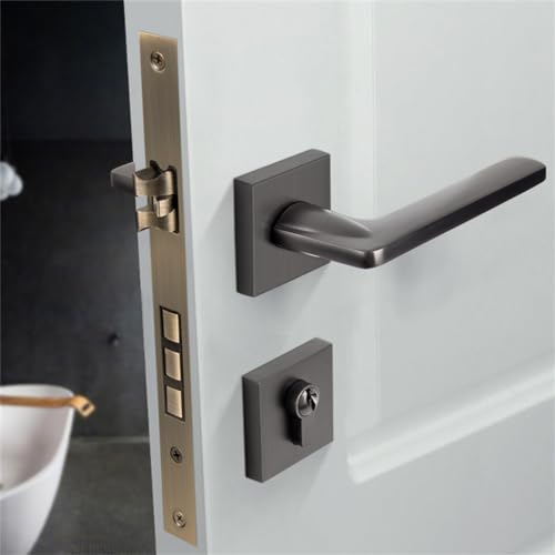 Poignée de porte de chambre à coucher en laiton avec verrou fiable