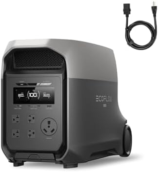 EF EcoFlow Delta 3 Ultra Portable Power Station with AC Cable, 3072Wh/3600W