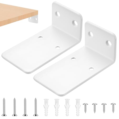 2 Piezas Soporte Estanteria Pared Flotante, 90mm Soportes para Estantes