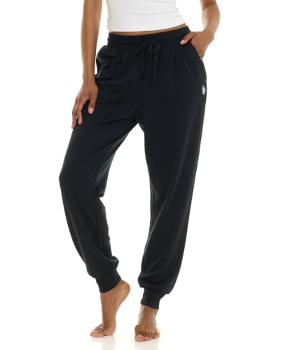 Image of U.S. Polo Assn. Sweatpants for Women Soft Fleece-Backed Jersey Knit, Womens Joggers with Pockets, Black, Large