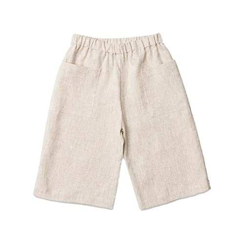 Cotton Linen Pants Kids Toddler Little Boy Girl Oversized Summer Shorts Solid Color Casual Pants Kids Short Sweatpants