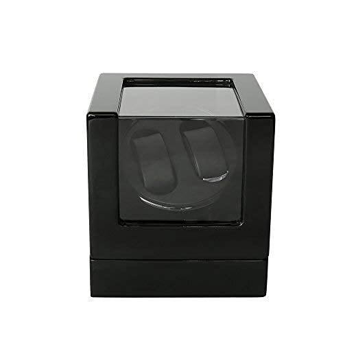 Winder automático de lujo rectangular con rotación silenciosa para dos relojes automáticos