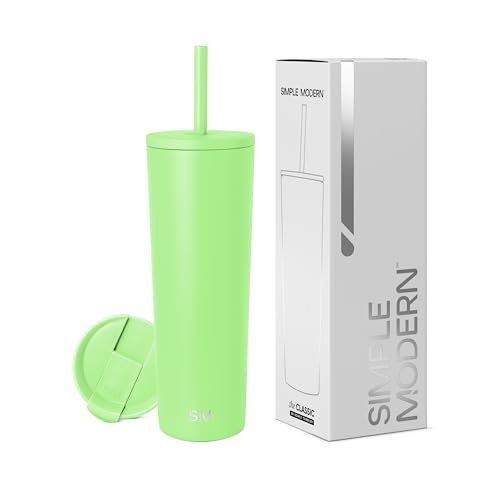 Image of Simple Modern Classic Tumbler with Straw Lid | Insulated Iced Coffee Cup Reusable Stainless Steel Water Bottle Travel Mug | Gifts for Women Men Her Him | 28oz | Baja