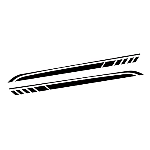 Ruiante Sports Racing Stripe Stickers For Car Body Door Side Stripe Graphic Vinyl Decals Decoration For All Cars Suv Truck Off-Road Vehicles Universal Stickers Accessories 2Pcs (Black) #TOP6