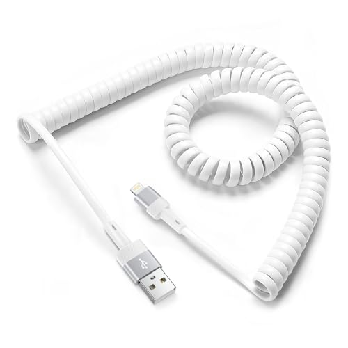 Coiled Lightning iPhone Charger Cord Fast Charging 6FT/2Pack [Apple MFi Certified] Compatible with iPhone 14 13 12 11 Pro Max XR XS X 8 7 6 Plus SE,iPad,iPod,Retractable Car Charger Carplay Long Cable -  Car Coiled Cable, Car Coiled Cable
