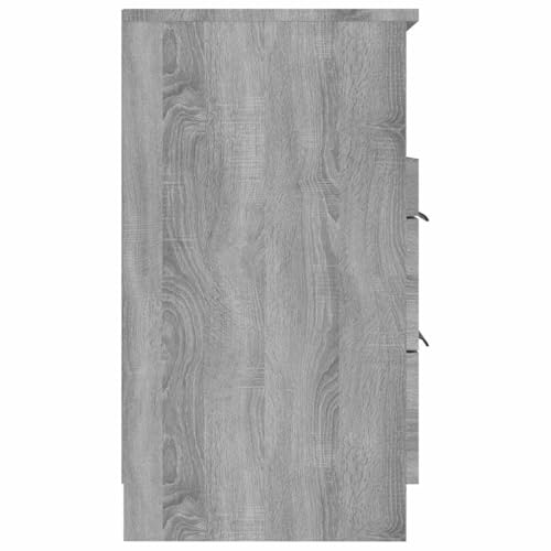 Table de chevet avec 2 tiroirs de rangement meuble de nuit gris moderne 40 cm