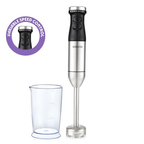 Image of Borosil SmartBlend Hand Blender | BIS Approved Made in India | Powerful 800W DC Motor | 750 ml Beaker | Variable Speed Control | SS 301 Blade & Detachable Steel Blending Rod | 2 Years Warranty