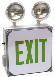 Lightworld Indoor Or Outdoor Wet Location Exit Sign And Emergency Light With Battery Backup