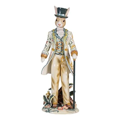 Fitz and Floyd Dapper Rabbit Male Ceramic Figurine 20 inch Cover