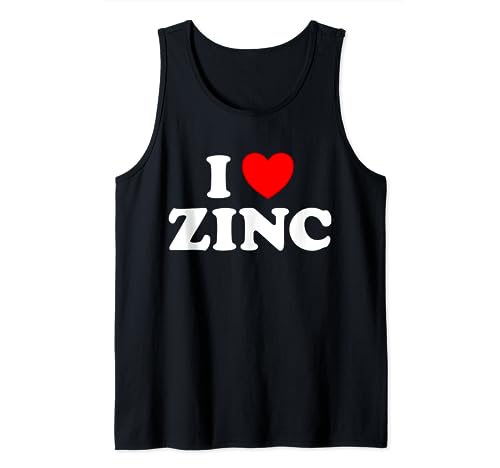 I Love Zinc Funny Vitamina Z Sistema Inmunológico Boost Dieta Salud Camiseta sin Mangas