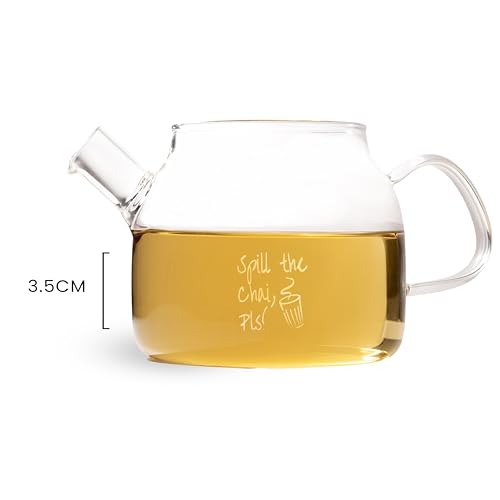Image of Inspire Glass Teapot 400ml, Customised - Spill The Chai