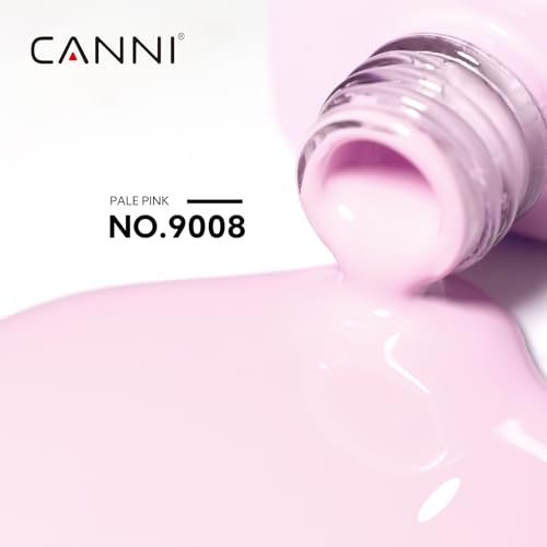 Image of CANNI Light Pink Gel Nail Polish, 1Pcs Baby Pink Gel Polish Soft Pale Pink Color Nail Polish Gel High Gloss Soak Off U V Gel Nail French Nail Manicure Salon DIY