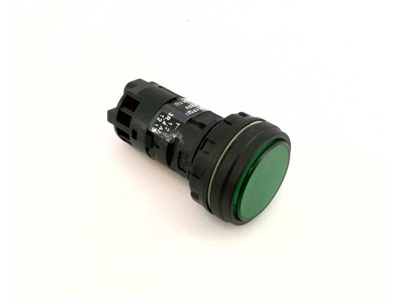 IDEC HW1P-1FQD-G-120V 120 V AC/DC, 22 MM Diameter, Assembly, Finger Safe, Flush, Full Voltage, Green, HW Series, LED LAMP, Pilot Light, Round Plastic Bezel