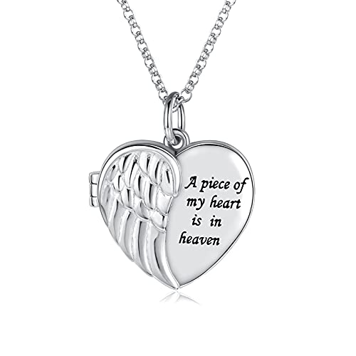 Angel Wing Lockets For Women That Hold Pictures - 925 Sterling Silver Heart Memory Locket Pendant Jewelry For Loved One #TOP5