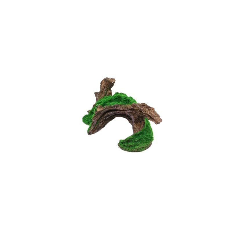Adorno Decorativo de Madera Flotante para Acuario con Musgo, Adorno de Corteza de Resina, paisajismo de peceras, Accesorios para Acuario, 9,5x6,5x4 cm