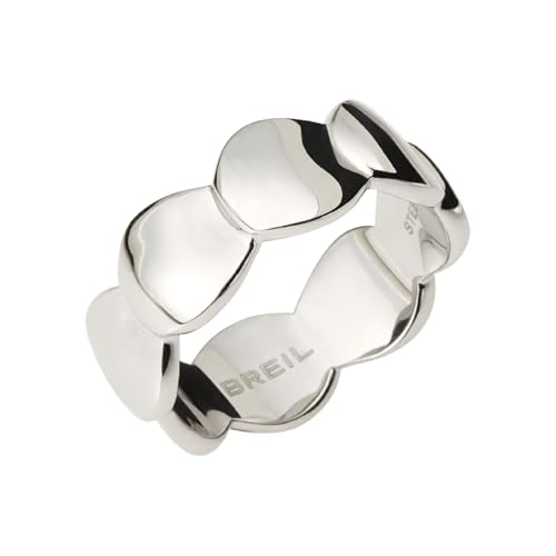 Breil, Collezione B Whisper, Fedina in Acciaio Lucido, Minimal e Versatile, con Piccoli Elementi Sovrapposti, Colore Silver, Misura 18,...