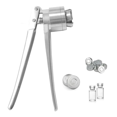 Crimpadora Manual Multimedida 13-30mm - Herramienta de Acero Inoxidable para Cápsulas Flip-Off - Pinza para Frascos de Perfume, Laboratorios y Uso Doméstico