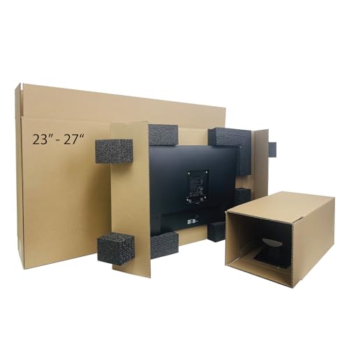 EPE USA Universal 23" - 27" Monitor TV Shipping Box, Secure and Protective Computer Monitor Shipping Box, theBOXlarger