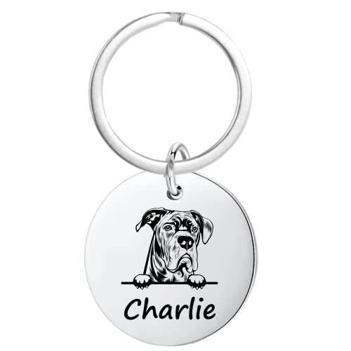 Cane Corso Gifts, Personalized Cane Corso Keychain, Custom Engrav...