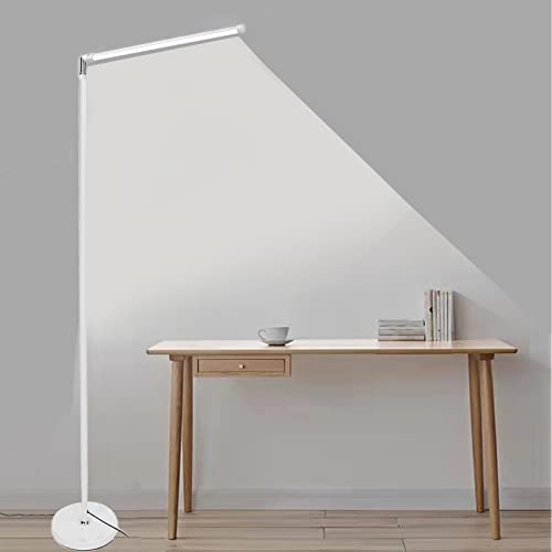 Lampa Podłogowa LED 12 W, Bezstopniowa Regulacja Jasności 3300-6500 K, ściemnianie, Zdejmowana Lampa do Tatuażu do Przedłużania Rzęs, Biała, 110-240 V (Wtyczka UE 100-240 V)