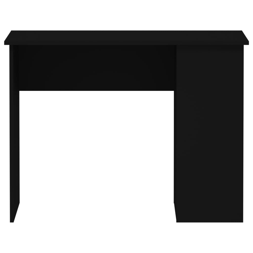 Scrivania nera in legno 100 x 55 x 75 cm con 2 scomparti, scrivania da ufficio e scrivania per computer per casa, studio, ufficio, laptop e monitor