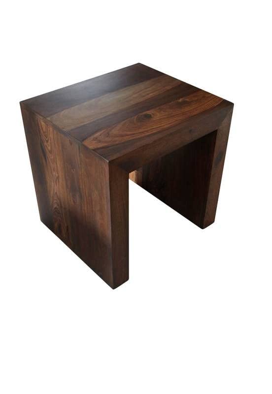 Tabouret en bois massif de palissandre laqué Duke pour un intérieur chaleureux