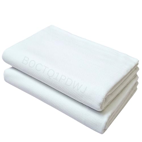 Image of LIMRA Premium Men's White Cotton Ihram Set for Hajj and Umrah | 2-Piece Quality Cloth | Free Size 46 inch X 92 inch - Divine Comfort! (Cooltex)