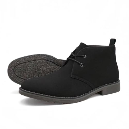 Image of Finishing & Sewing Men's Classic Dress Casual Chukka Boots Lace Up Desert Ankle Boots