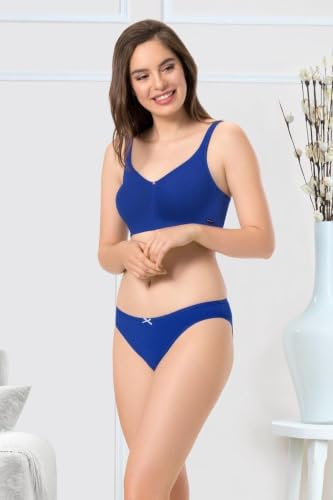 Image of Amante Every de Blue Solid Non-Wired Non Padded Everyday Bra