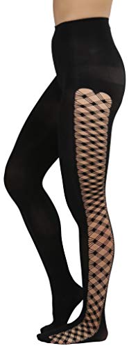 ToBeInStyle Women's Spandex Opaque Knee High Socks With Multi Fence Net Sides