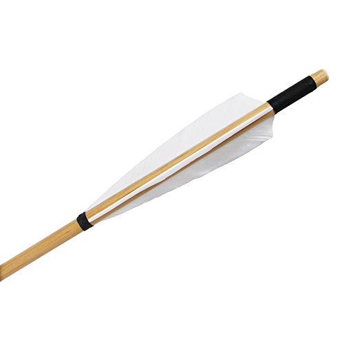 E5E10 Wooden Arrows Archery Handmade Arrows 33Inch Shaft With Turkey Feather Fletching For Recurve Bow Longbow Hunting Practice 12Pack (White) #TOP2