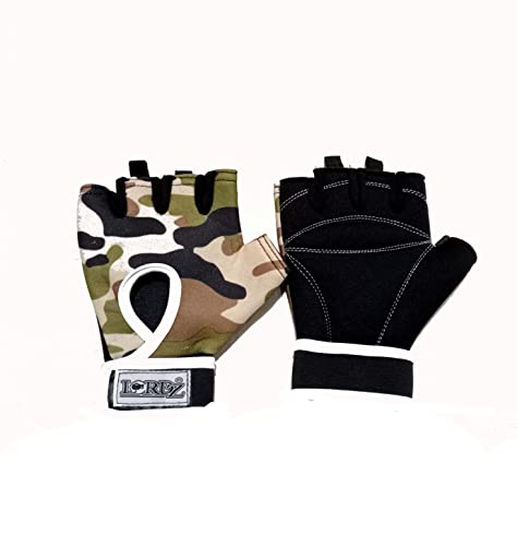 Lordz Sports Fitness Gloves Gym Workout Gloves with Wrist Support & Padded Knuckle Protector (Camouflage)