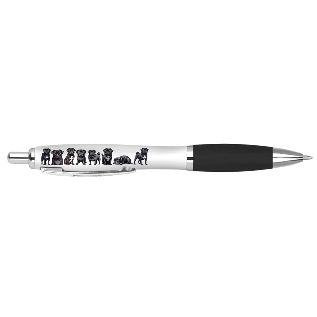Penna A Sfera Morbida A Forma Di Carlino - DV DESIGN - Divertente Penna Nera Con Inchiostro 0.7mm - Regalo Originale Per Amici, Insegnanti, Studenti - 3