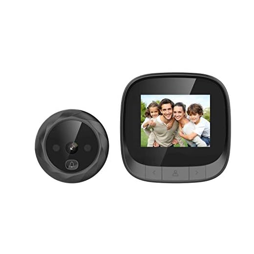digitharbor Video Door Scope Viewer Build-in 600mAh Lithium Battery+cyclic Storage Digital Peephole viewer Door Camera Door Open Chime 2.4 inches Color 320x420p LCD Screen 0.3MP 90degrees View