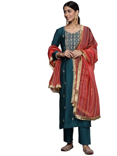 Kurta femme bleu sarcelle taille S Varanga tunique indienne longue