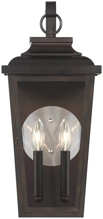Minka Lavery The Great Outdoors Irvington Manor 2 Light Pocket Lantern in Chelesa Bronze Finish with Clear Glass