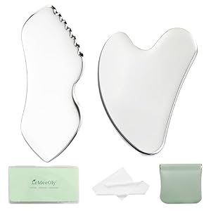 LeMeeOly Gua Sha Gesichtswerkzeuge Edelstahl 2 Stück