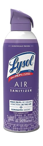 LYSOL Air Sanitizer Spray, For Air Sanitization and Odor Elimination, Light Breeze, 10 Fl. Oz