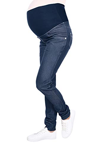 Mija – Pantalones vaqueros elegantes delgados Denim Maternidad 9044 (EU 40, Azul oscuro)