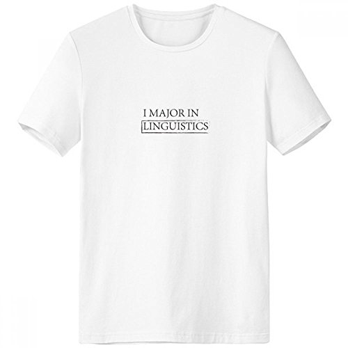 T-shirt linguistique blanc col rond homme XXXL en coton confortable