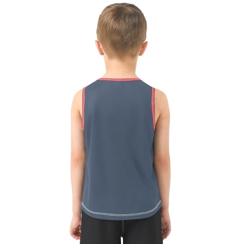American Deer Head Pattern Boys Tank Top Sleeveless Quick Dry Athletic T-Shirts 3-10T3