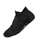 IRGVJIFR Wasserschuhe Barfußschuhe Herren Sneakers Strand Wassersport Aquaschuhe Damen Schnelltrocknend Schwimmen Radfahren Athletisch Fitnessstudio Sporttraining Schuhe Für den Strand(Black,38)