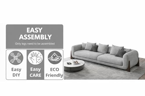 Image of Modern Classic 5 Seater Sofa Couch Fabric & Valvet Tufted Chesterfield Sofa Living Room and Office (Boucle Green 3+1+1) | Premium Material