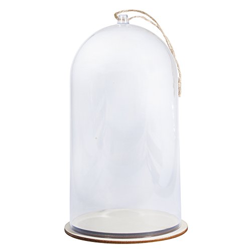 Rayher Cloche avec socle, transparent, 1 pce., plastique, Ø 11cm, H 19cm, arts créatifs, protection de décorations miniatures, pâques, Noël -46123000
