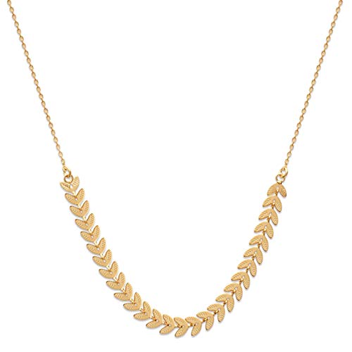 Preisvergleich Produktbild Tata Gisèle Halskette vergoldet Lorbeerzweig Geschenkbeutel